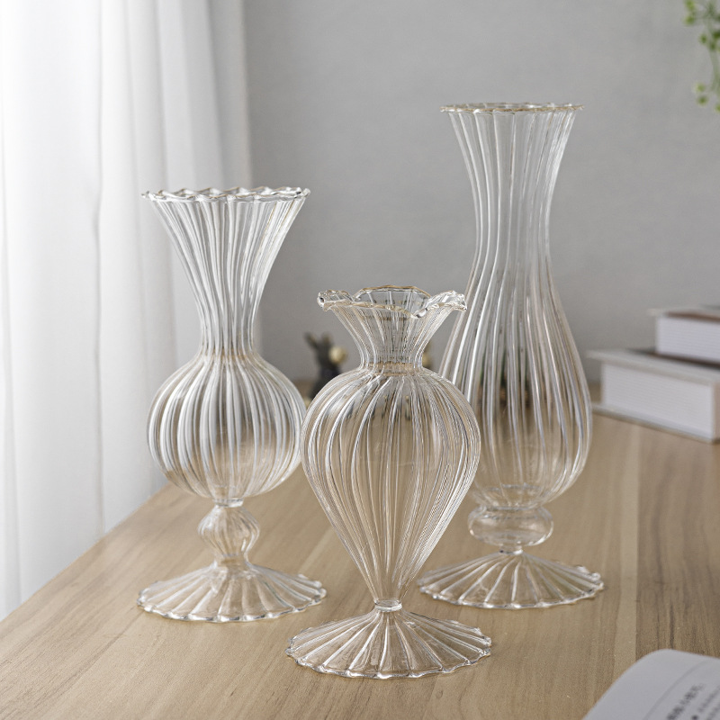 Europeisk kreativ vertikal stripet glassvase