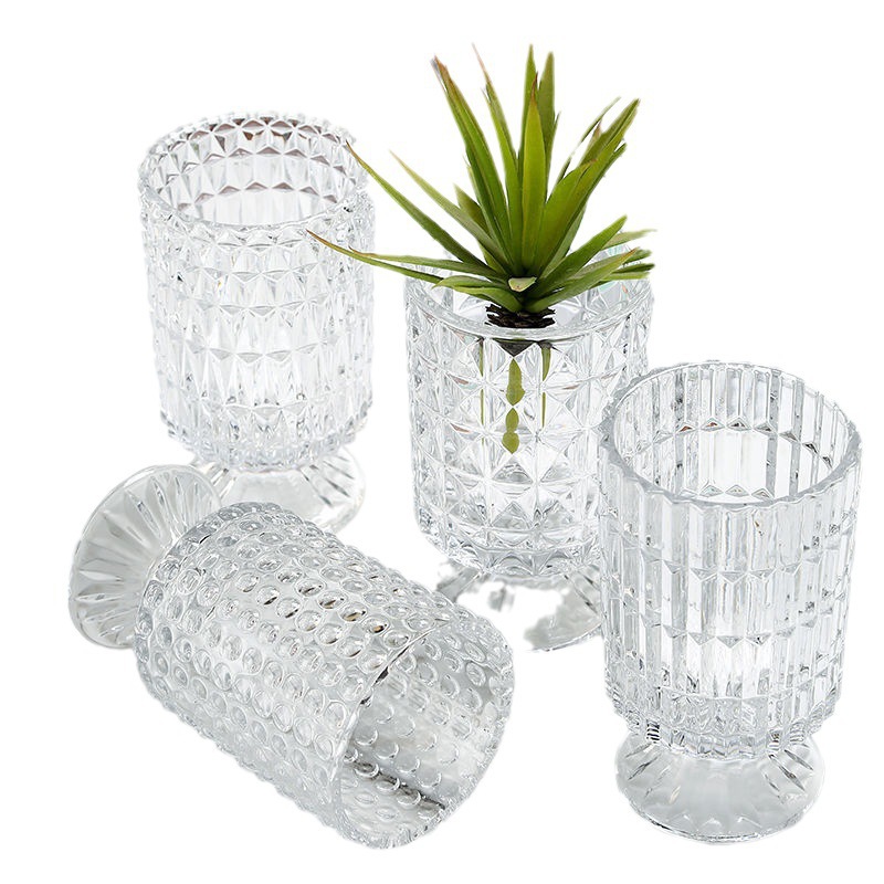 Nordisk stil fransk retro lys luksus relieff glass blomst