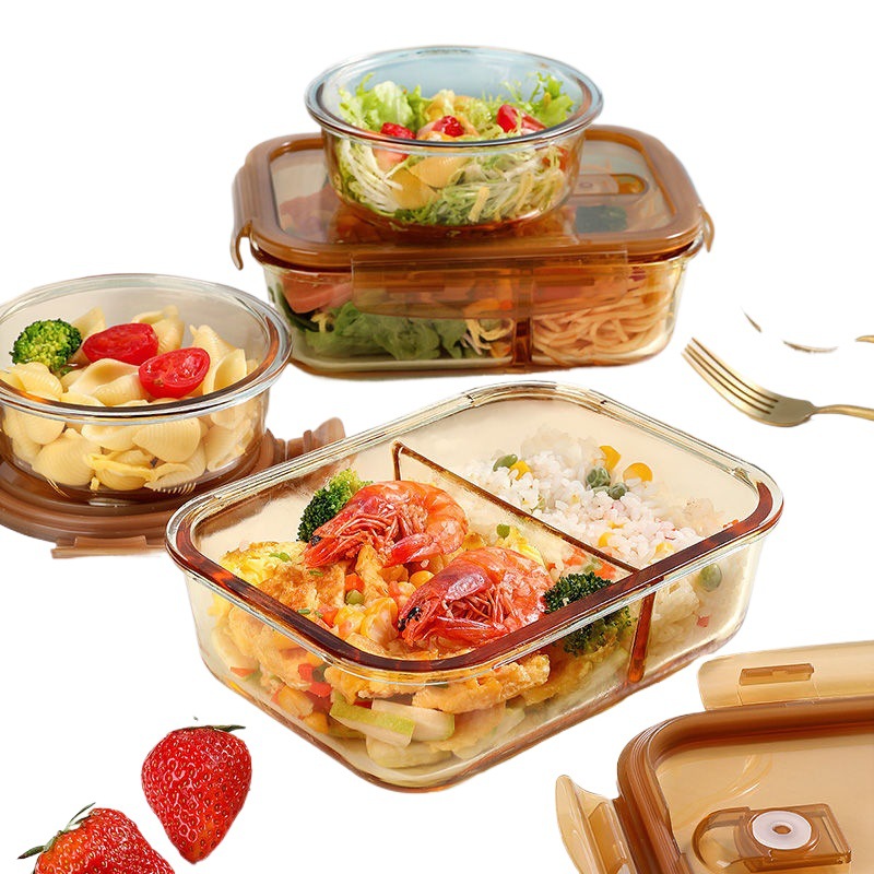 Kontorarbeidere med lokk bento-boks separat fersk-keeping bolle