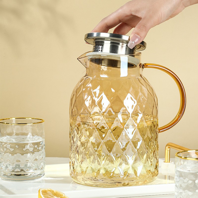 Ananas mønster glass kald vannkoker
