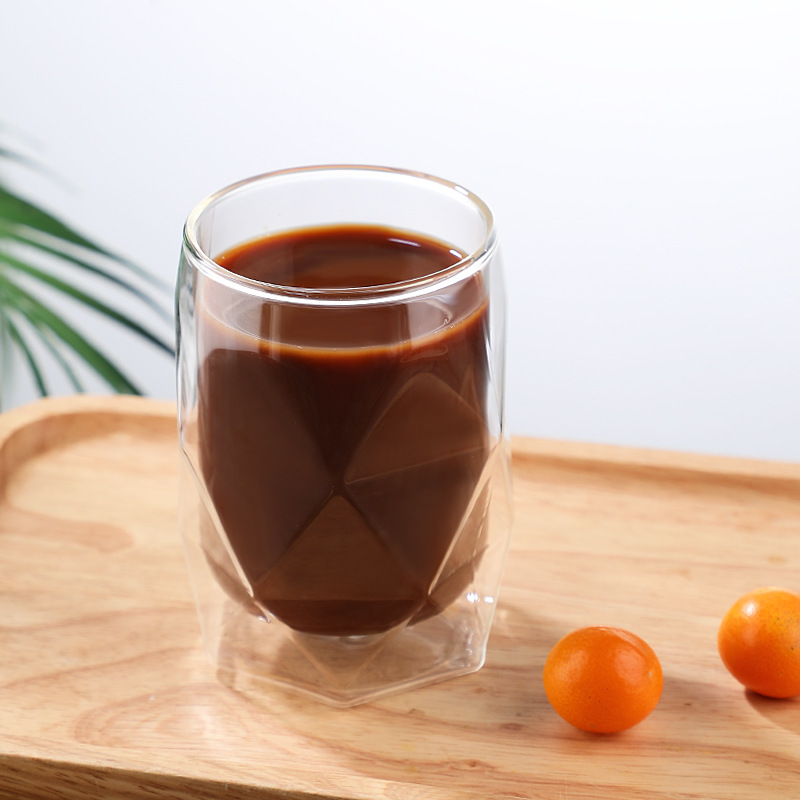 Enkel varmebestandig dobbelvegget isolert glasskopp